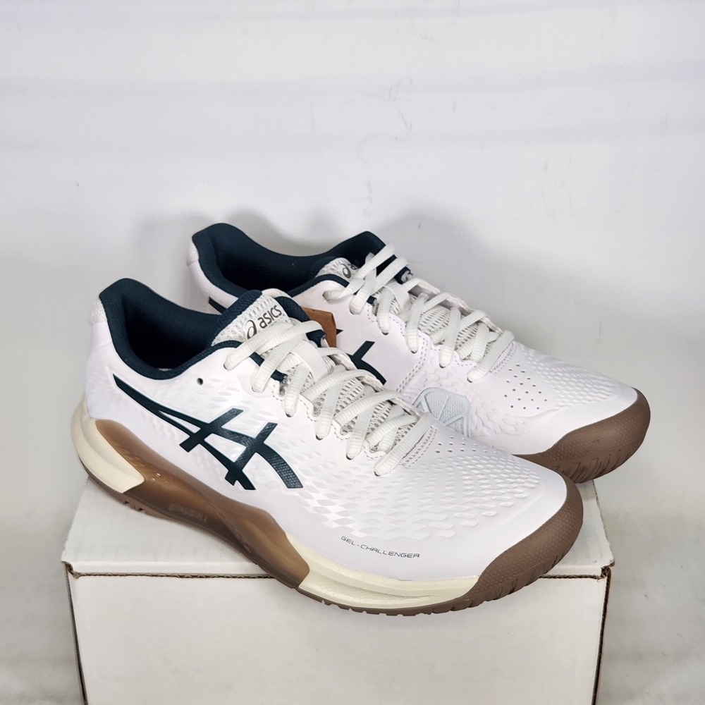 Asics Gel-Challenger 14 Tennis Shoes Men Size 7 White Saxon Green 1041A405-104 - Picture 2 of 7
